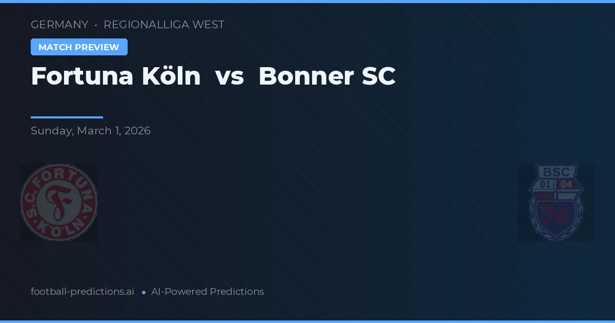 Fortuna Köln vs Bonner SC — předpověď a náhled zápasu