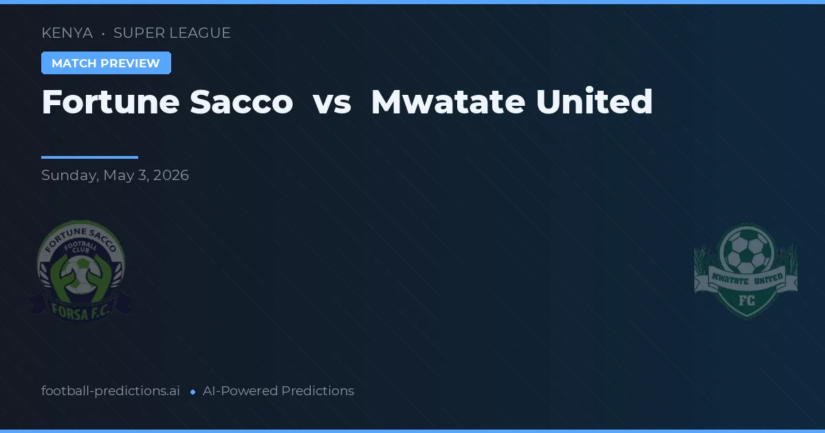 Fortune Sacco vs Mwatate United — předpověď a náhled zápasu