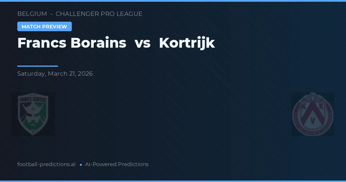 Francs Borains vs Kortrijk — předpověď a náhled zápasu