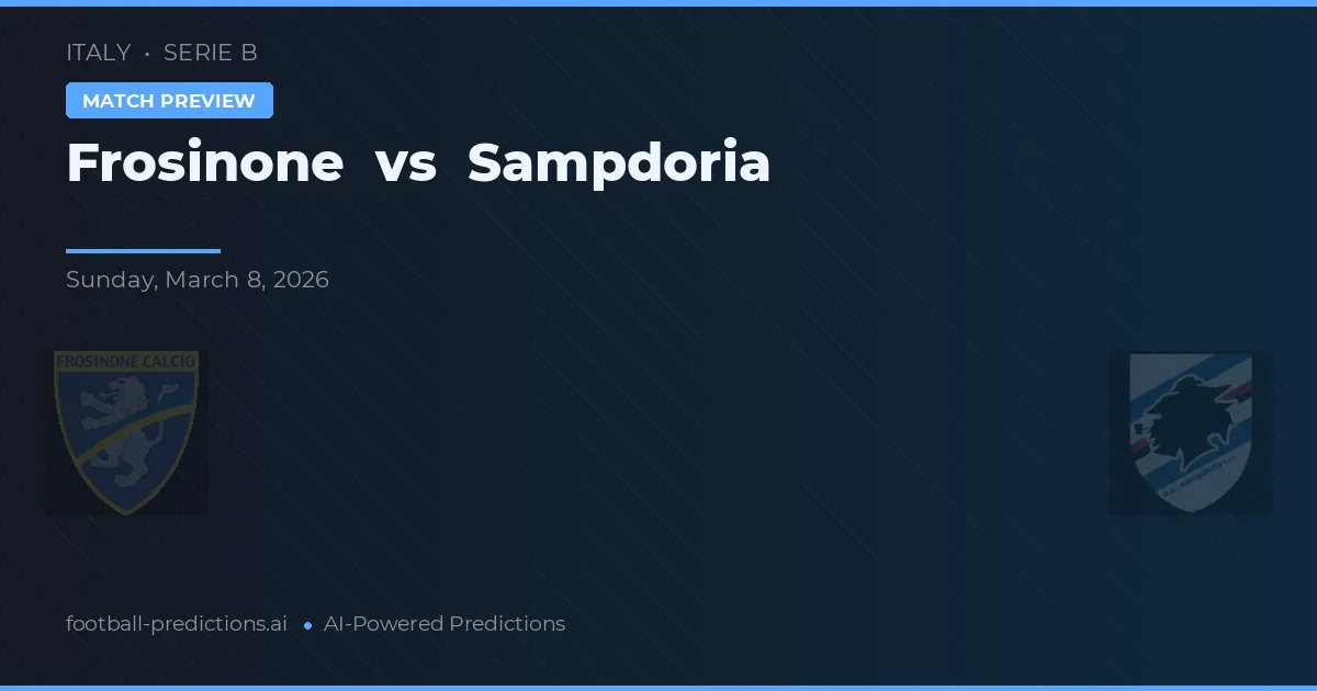 Frosinone vs Sampdoria — předpověď a náhled zápasu