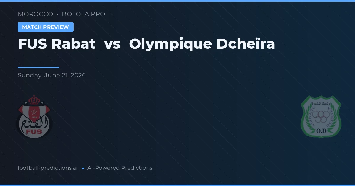 FUS Rabat vs Olympique Dcheïra — předpověď a náhled zápasu