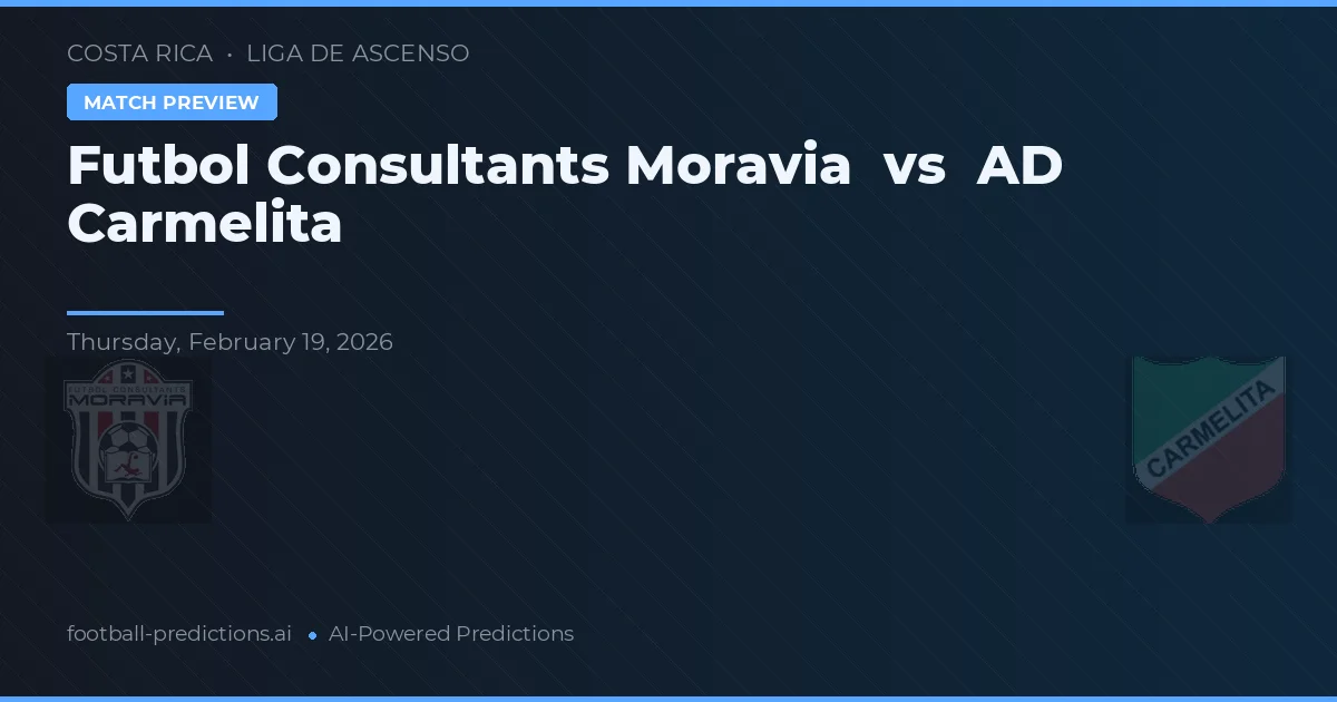Futbol Consultants Moravia vs AD Carmelita — předpověď a náhled zápasu
