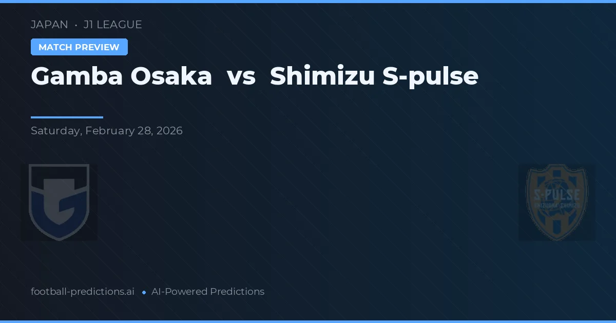 Gamba Osaka vs Shimizu S-Pulse — předpověď a náhled zápasu