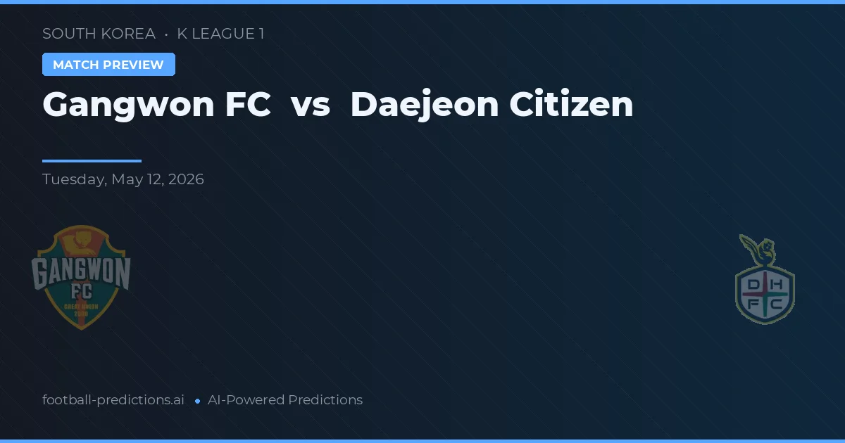 Gangwon FC vs Daejeon Citizen — předpověď a náhled zápasu