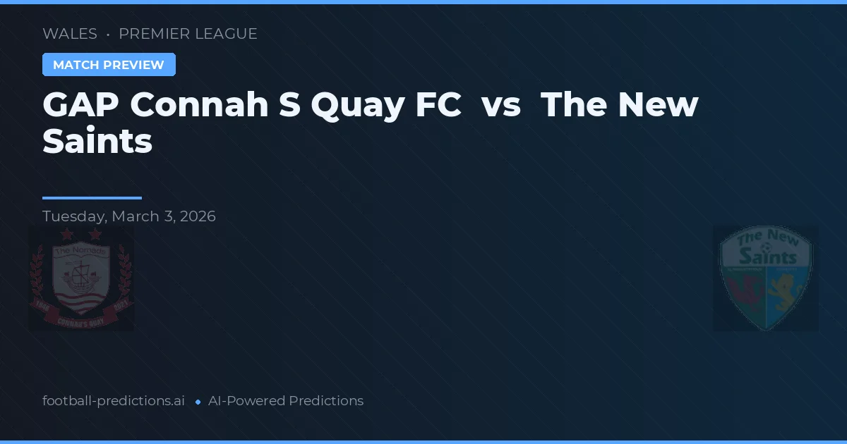 GAP Connah's Quay FC vs The New Saints — předpověď a náhled zápasu