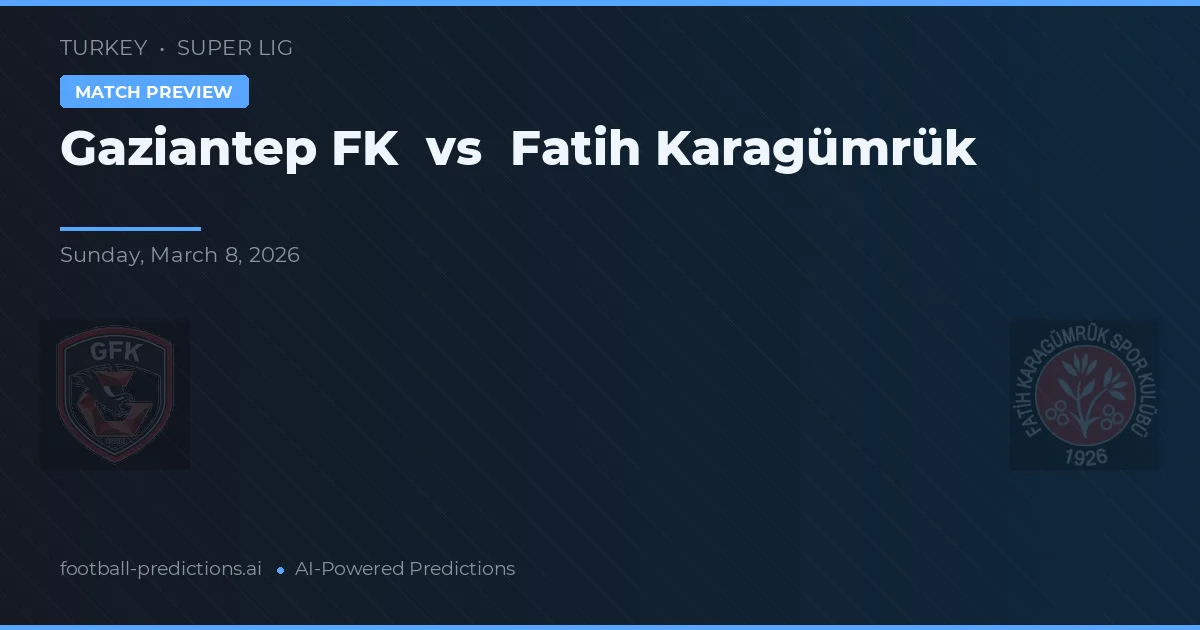 Gaziantep FK vs Fatih Karagümrük — předpověď a náhled zápasu