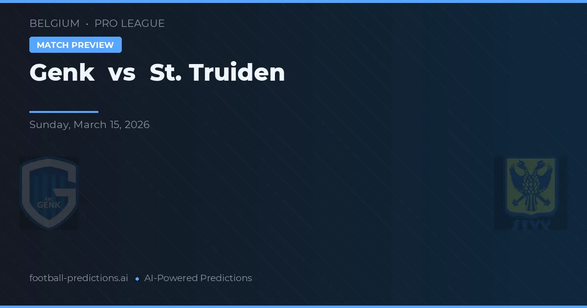 Genk vs St. Truiden — předpověď a náhled zápasu