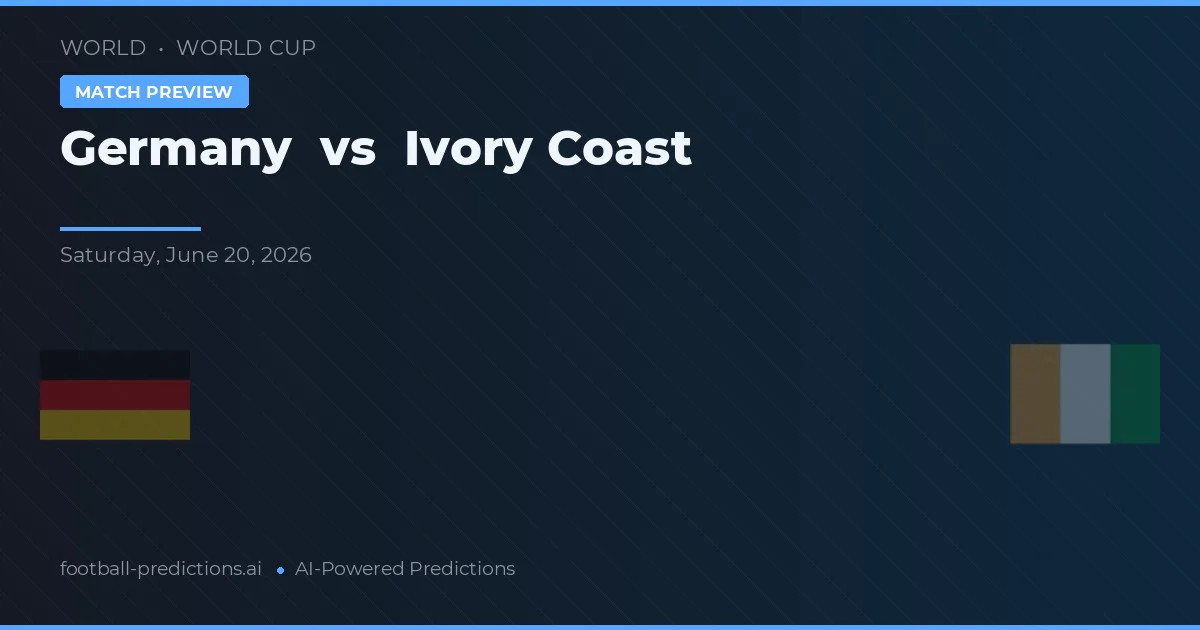Německo vs Pobřeží slonoviny — předpověď a náhled zápasu