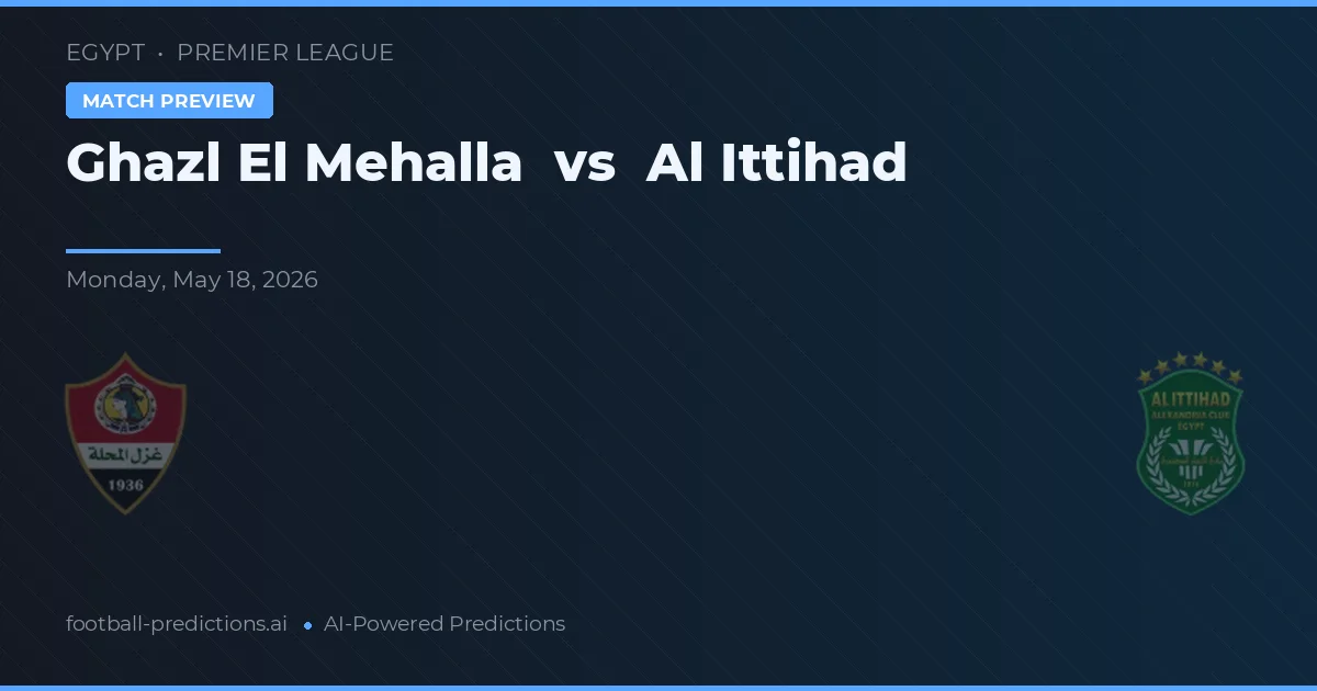 Ghazl El Mehalla vs Al Ittihad — předpověď a náhled zápasu