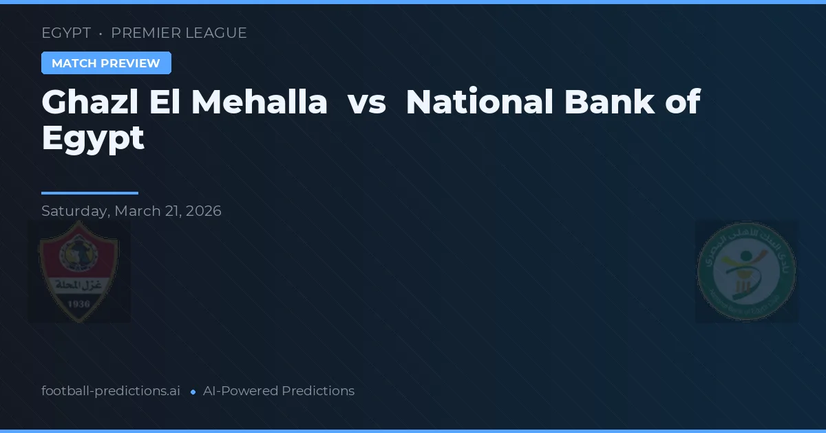 Ghazl El Mehalla vs Národní banka Egypta — předpověď a náhled zápasu
