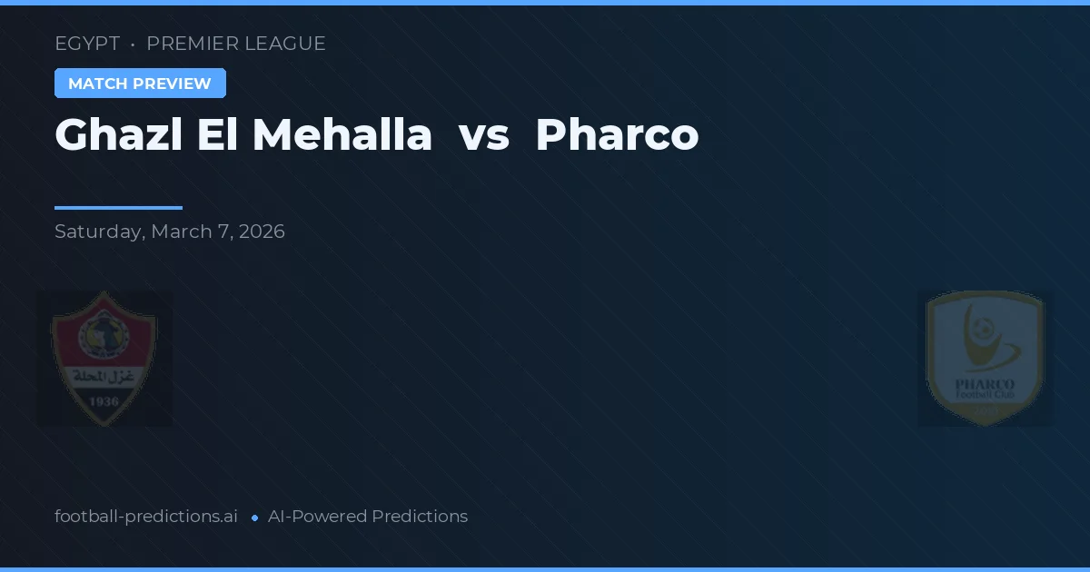 Ghazl El Mehalla vs Pharco — předpověď a náhled zápasu
