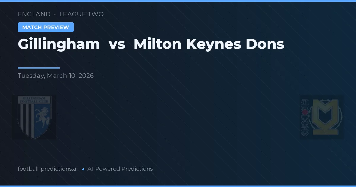 Gillingham vs Milton Keynes Dons — předpověď a náhled zápasu