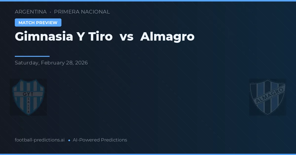 Gimnasia y Tiro vs Almagro — předpověď a náhled zápasu