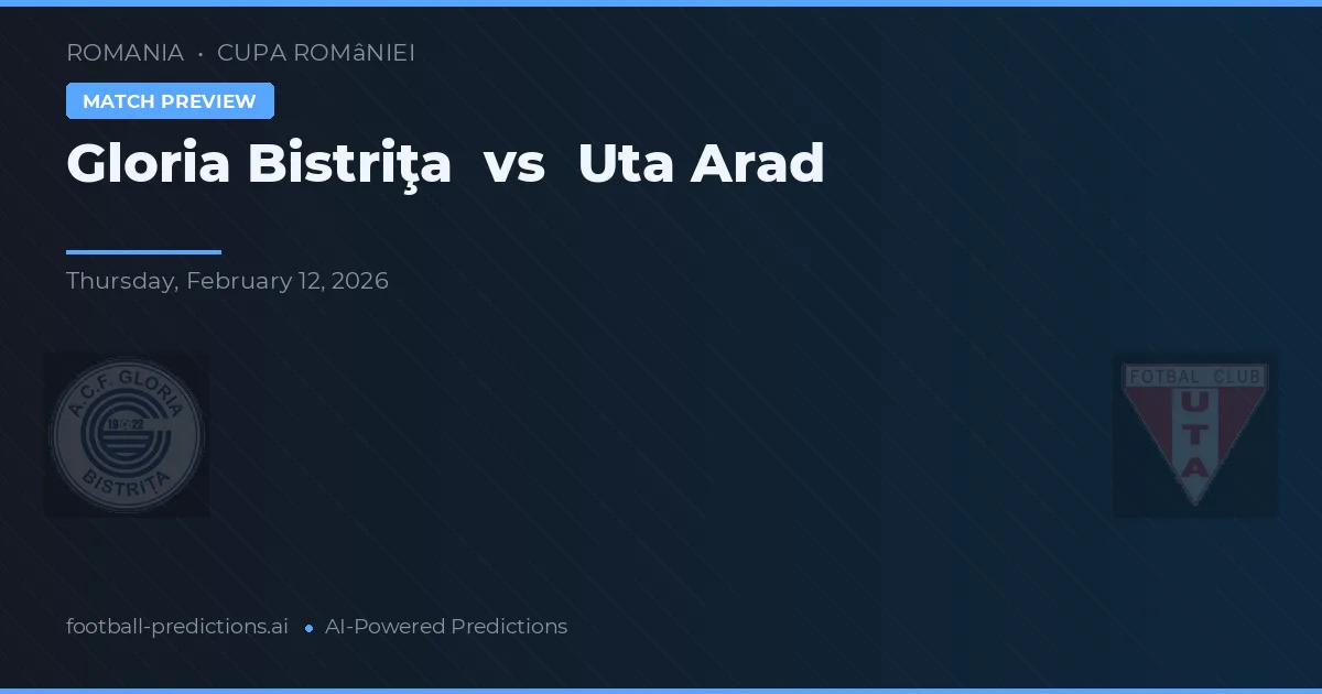 Gloria Bistriţa vs UTA Arad — předpověď a náhled zápasu