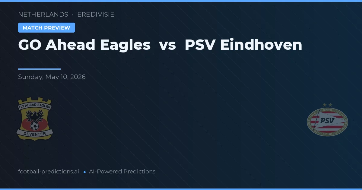 GO Ahead Eagles vs PSV Eindhoven — předpověď a náhled zápasu