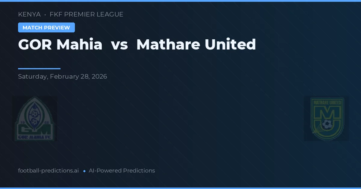 Gor Mahia vs Mathare United — předpověď a náhled zápasu