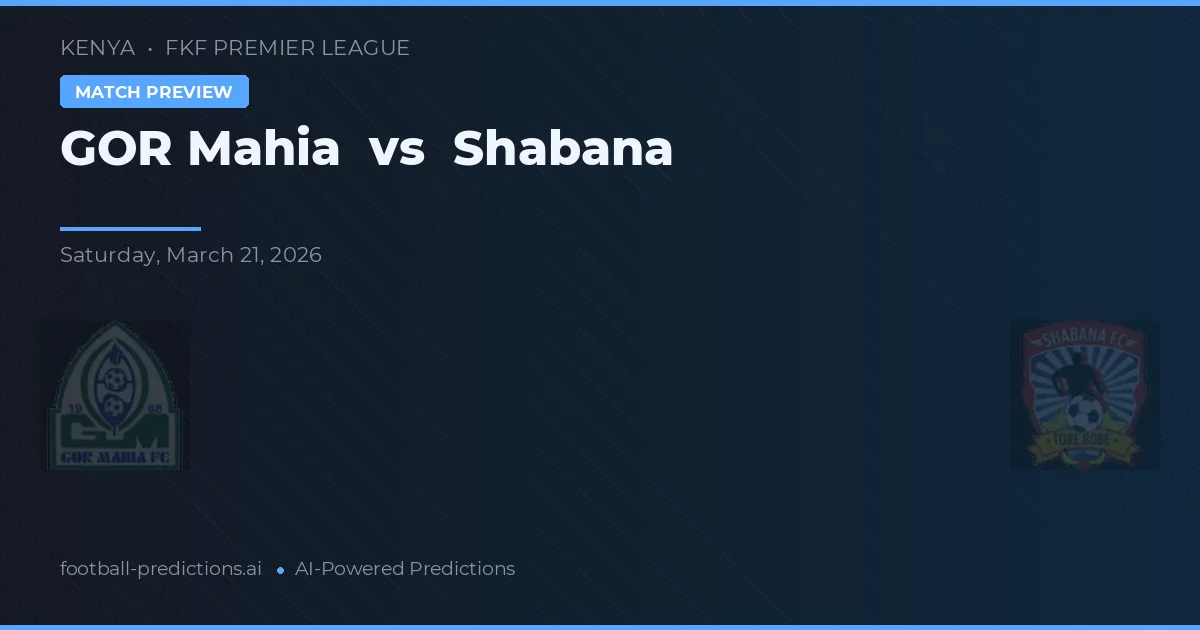 Gor Mahia vs Shabana — předpověď a náhled zápasu