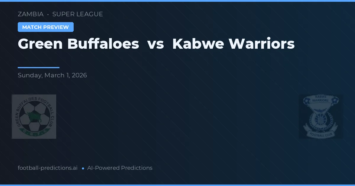 Zelené buvolice vs Kabwe Warriors — předpověď a náhled zápasu