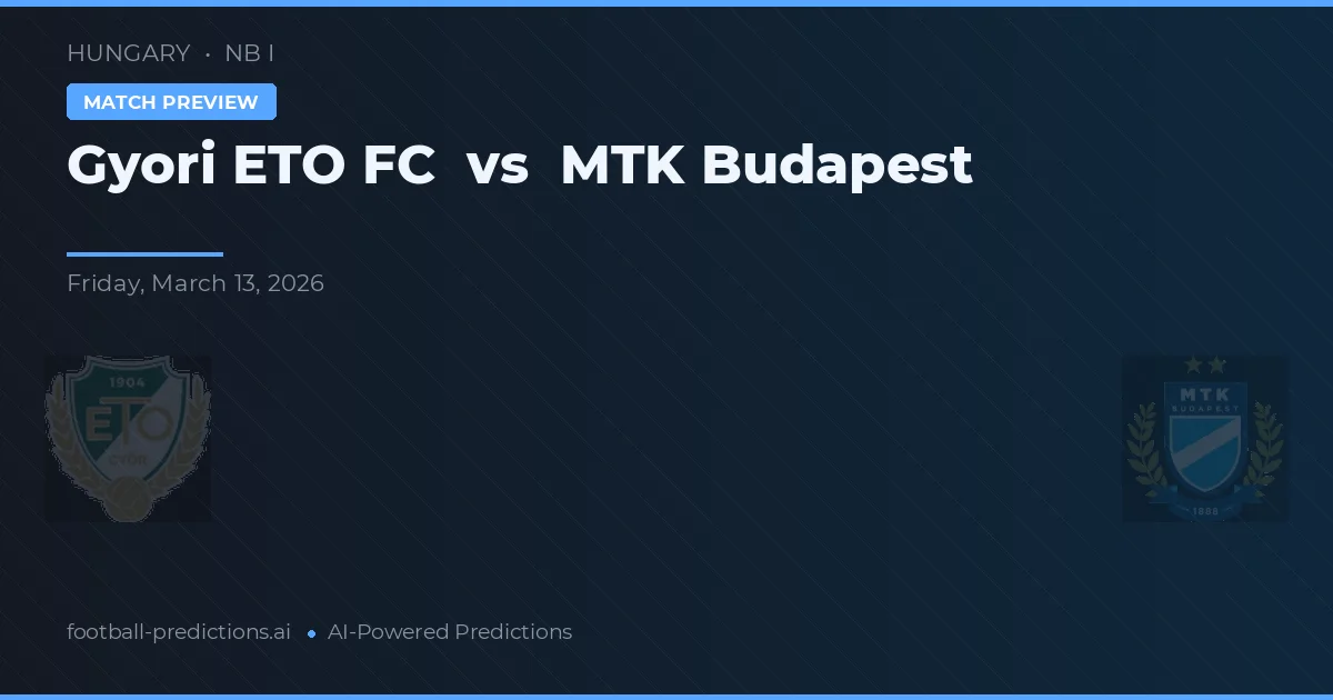 Győri ETO FC vs MTK Budapešť — předpověď a náhled zápasu