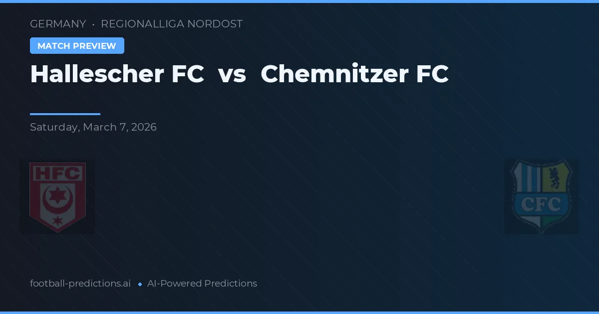Hallescher FC vs Chemnitzer FC — předpověď a náhled zápasu