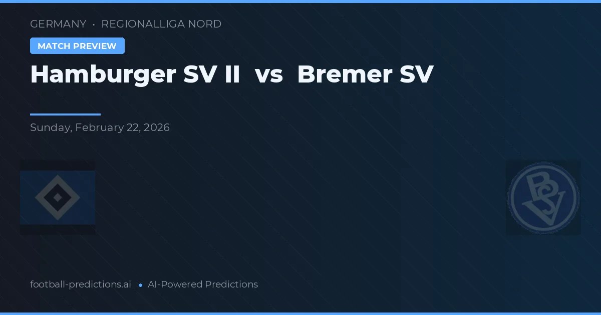 Hamburger SV II vs Bremer SV — předpověď a náhled zápasu