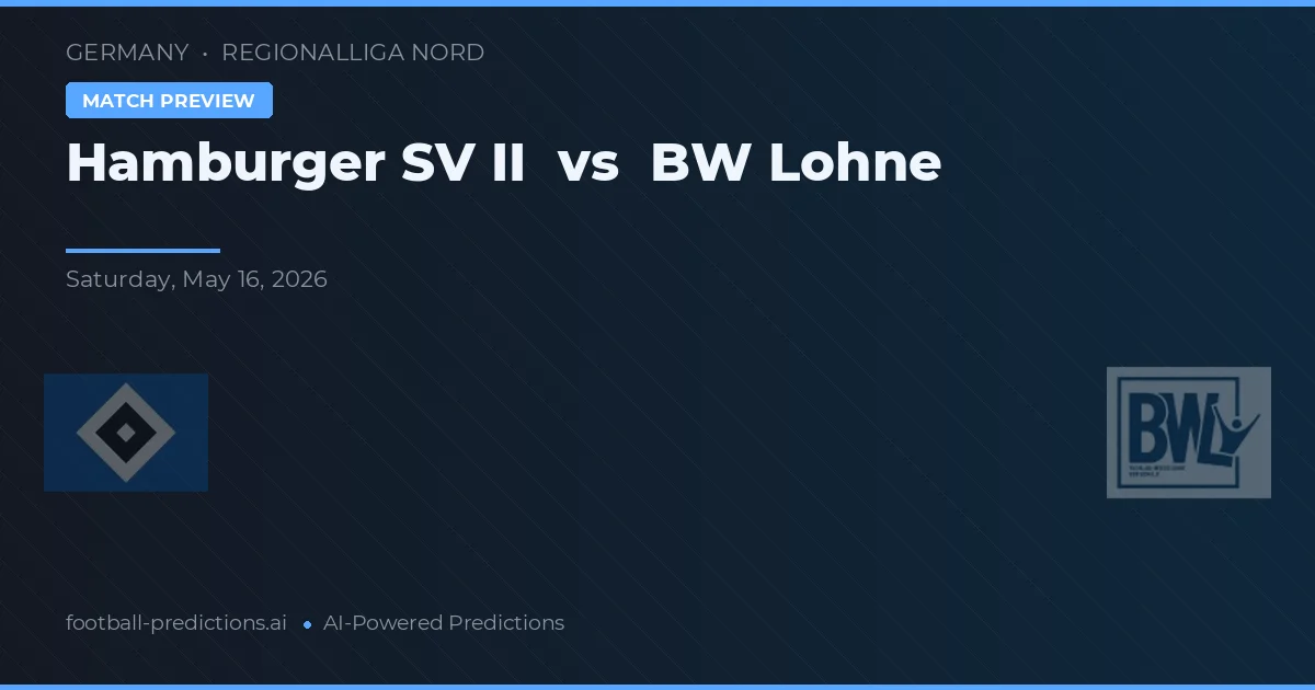 Hamburger SV II vs BW Lohne — předpověď a náhled zápasu