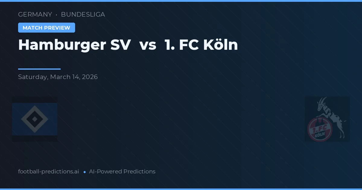 Hamburger SV vs 1. FC Kolín — předpověď a náhled zápasu