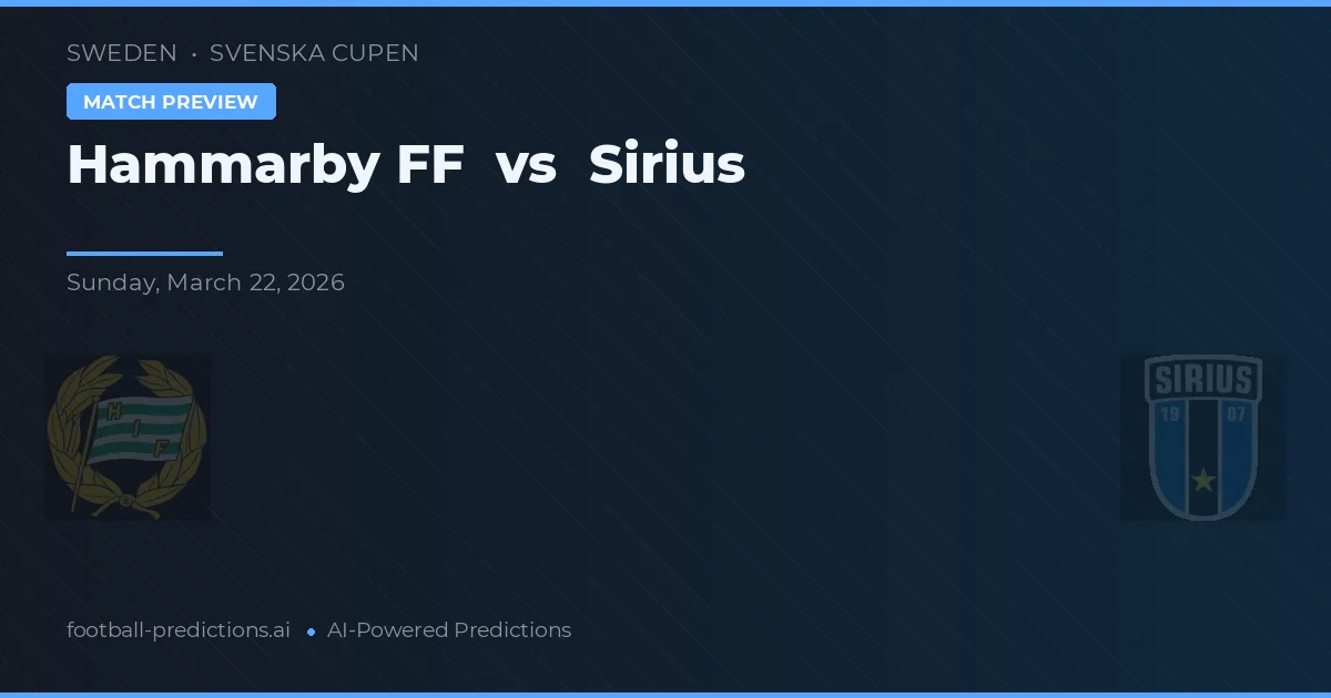 Hammarby FF vs Sirius — předpověď a náhled zápasu