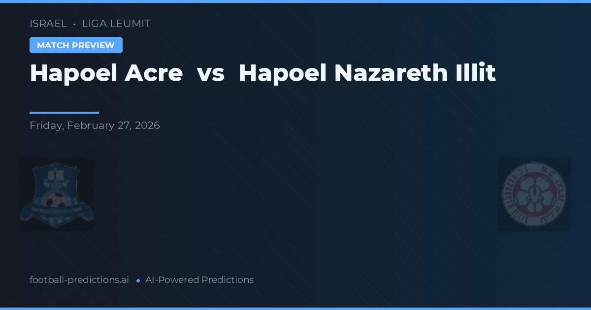 Hapoel Akr vs Hapoel Nazaret Illit — předpověď a náhled zápasu