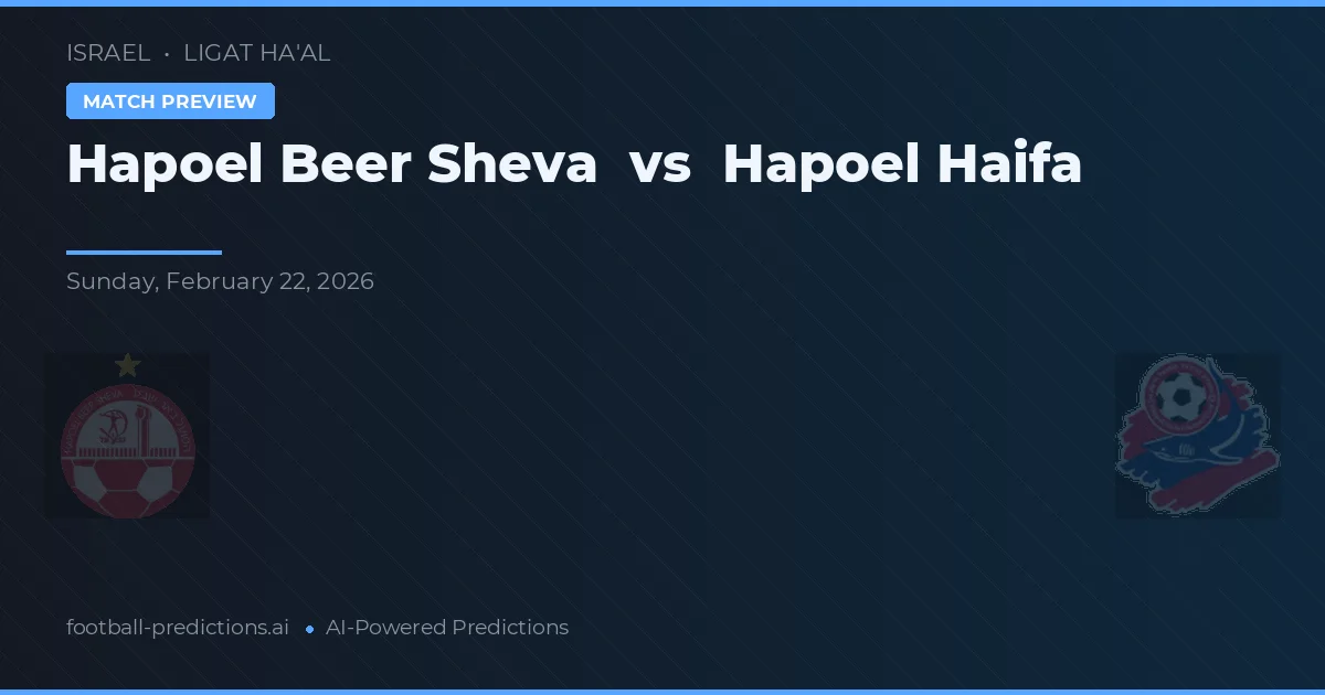Hapoel Beer Ševa vs Hapoel Haifa — předpověď a náhled zápasu