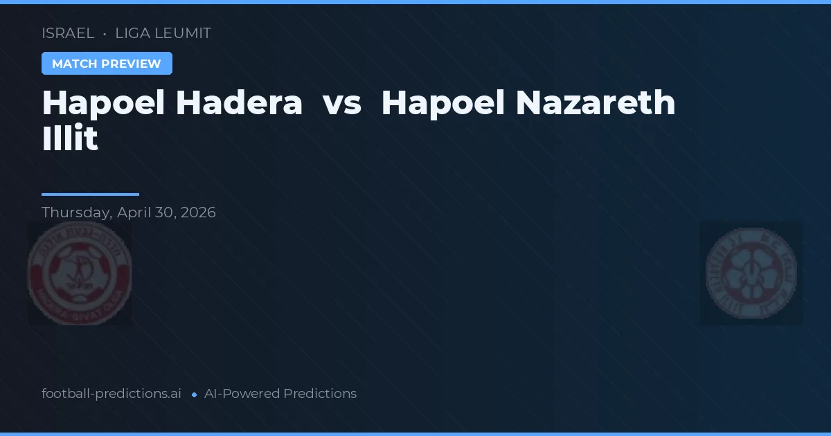 Hapoel Nazaret Illit vs Hapoel Hadera — předpověď a náhled zápasu