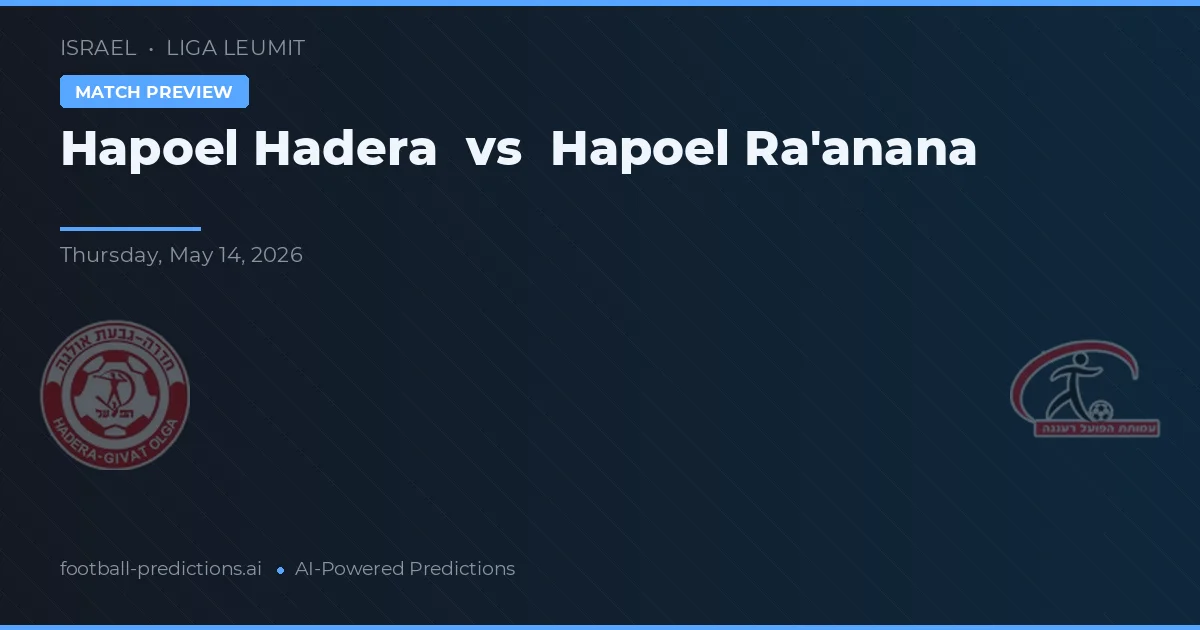 Hapoel Hadera vs Hapoel Ra'anana — předpověď a náhled zápasu