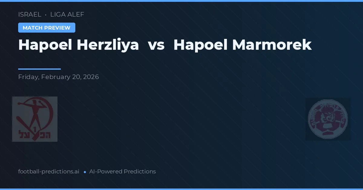 Hapoel Herzliya vs Hapoel Marmorak — předpověď a náhled zápasu