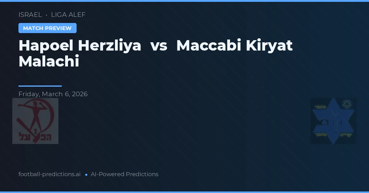 Hapoel Herzliya vs Maccabi Kiryat Malachi — předpověď a náhled zápasu