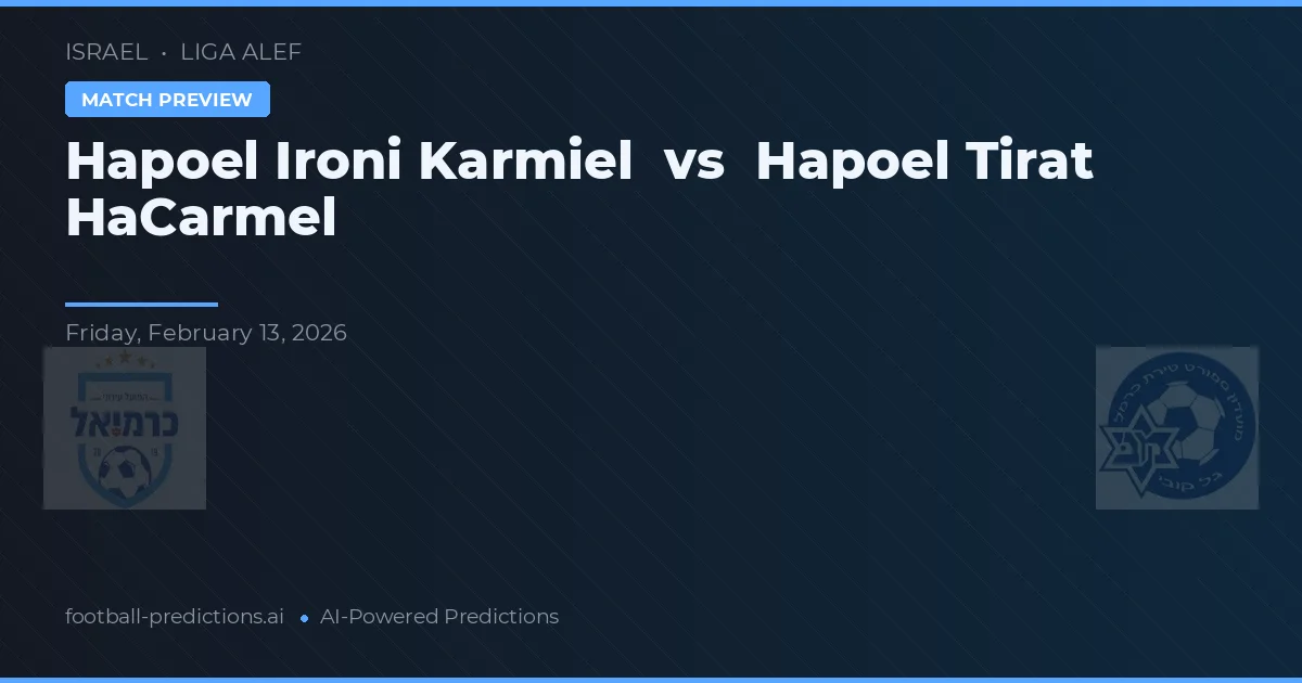 Hapoel Ironi Karmiel vs Hapoel Tirat HaCarmel — předpověď a náhled zápasu