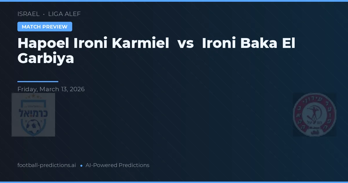 Hapoel Ironi Karmiel vs Hapoel Baka El Garbiya — předpověď a náhled zápasu