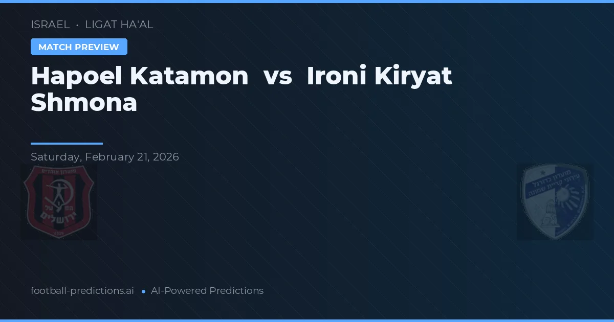 Hapoel Katamon vs Ironi Kiryat Šmona — předpověď a náhled zápasu