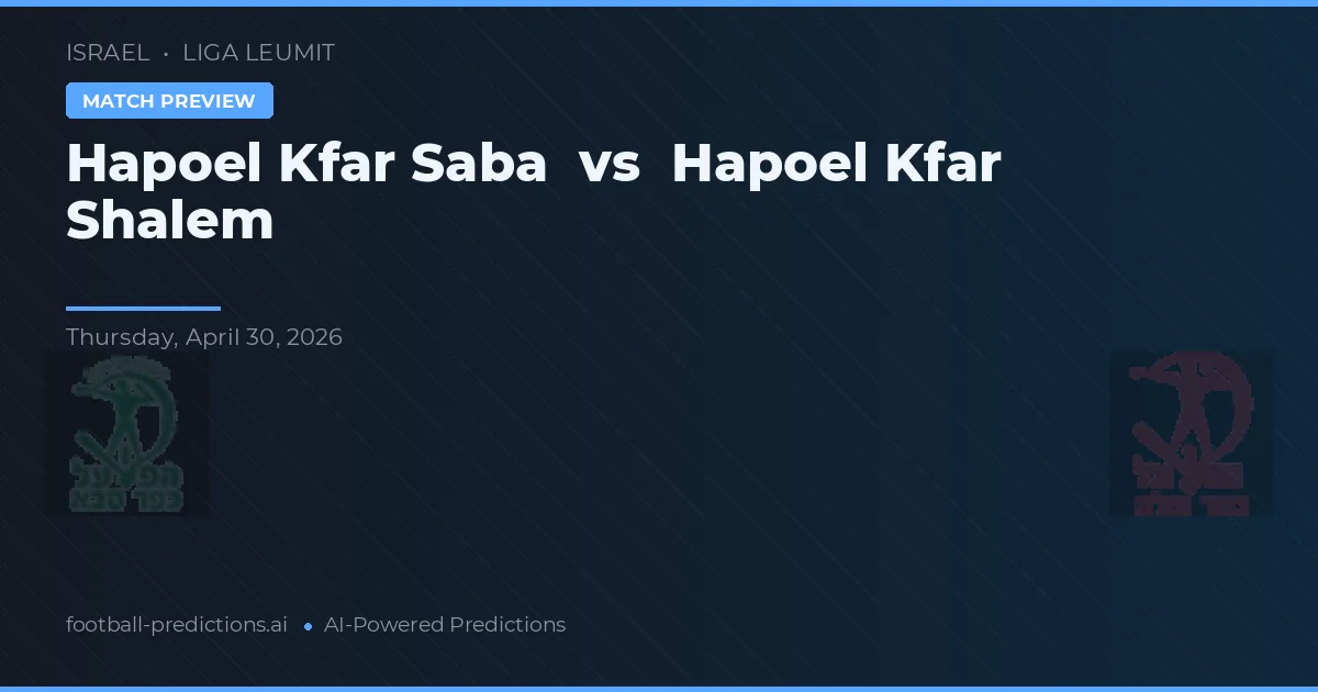 Hapoel Kfar Shalem vs Hapoel Kfar Saba — předpověď a náhled zápasu