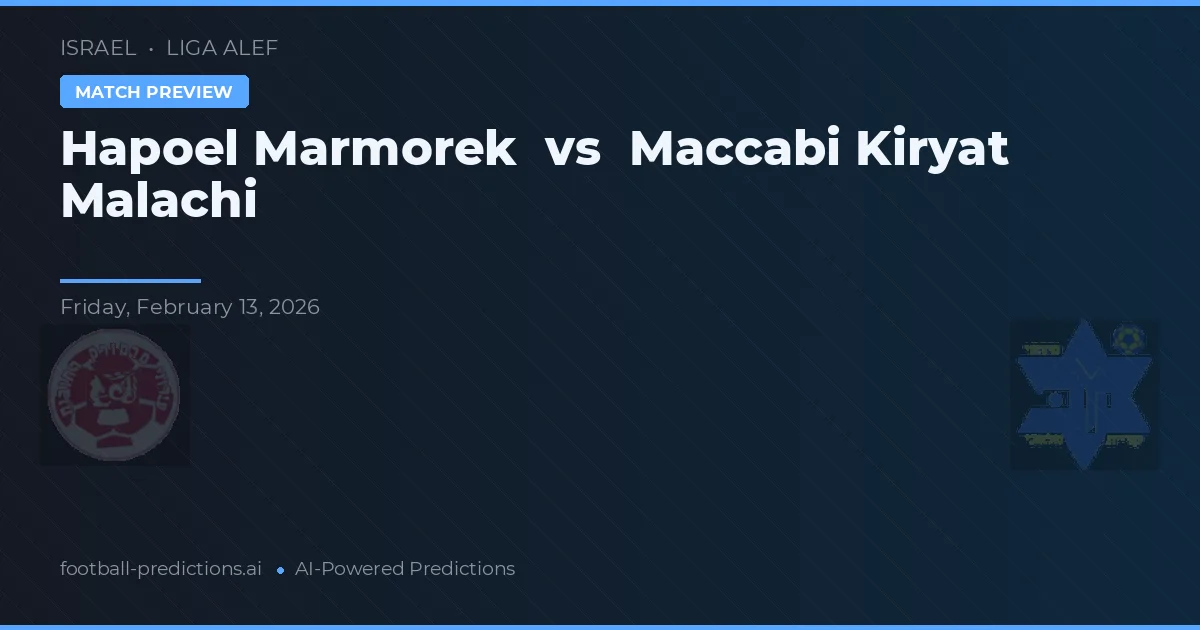 Hapoel Marmorak vs Maccabi Kiryat Malachi — předpověď a náhled zápasu