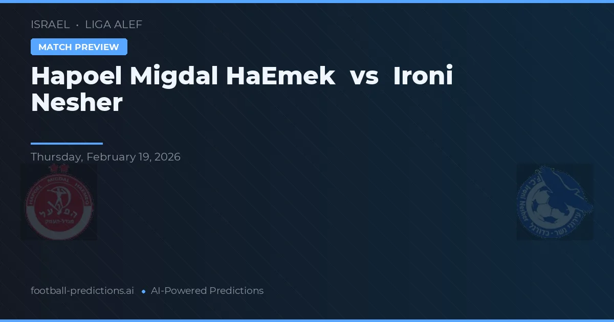 Hapoel Migdal HaEmek vs Ironi Nesher — předpověď a náhled zápasu