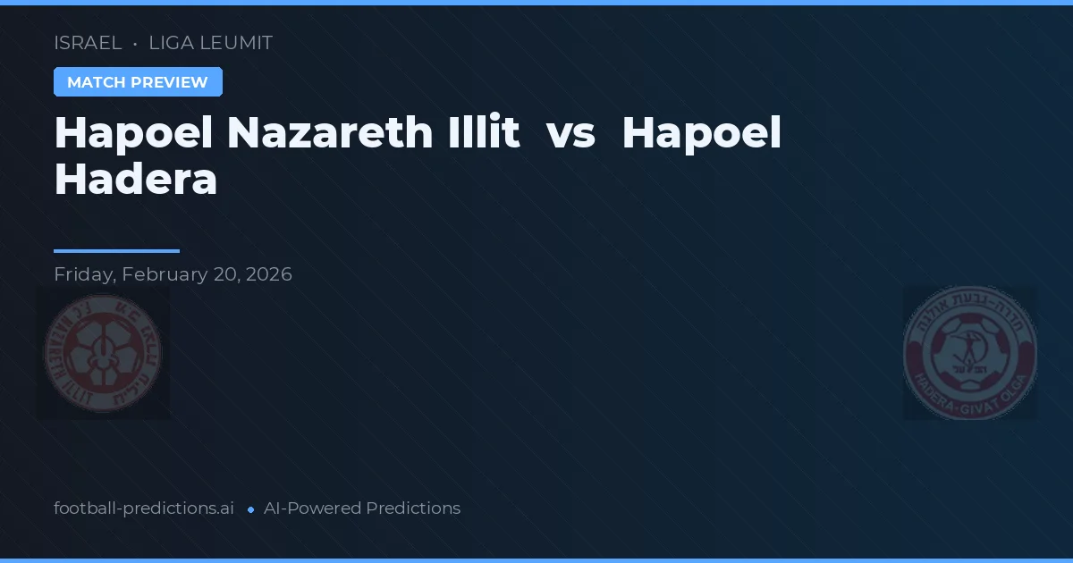 Hapoel Nazaret Illit vs Hapoel Hadera — předpověď a náhled zápasu