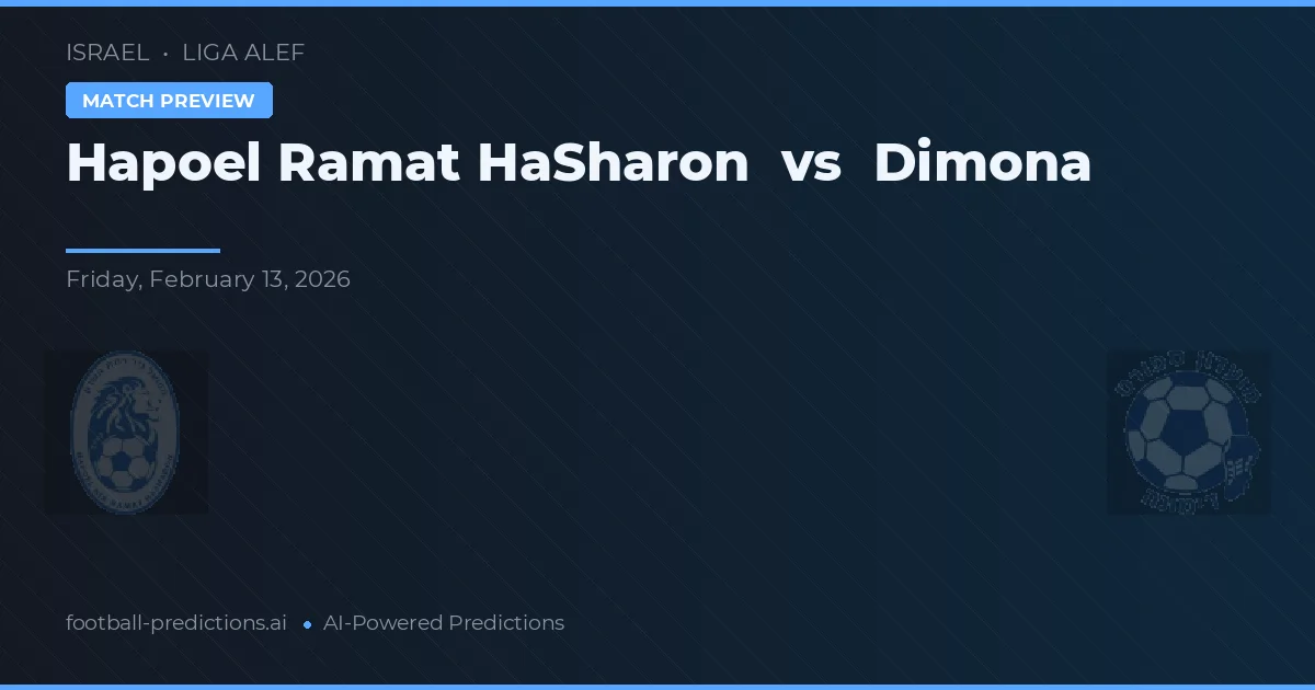 Hapoel Ramat HaŠaron vs Dimona — předpověď a náhled zápasu