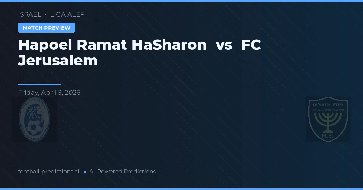 Hapoel Ramat HaŠaron vs FC Jerusalem — předpověď a náhled zápasu