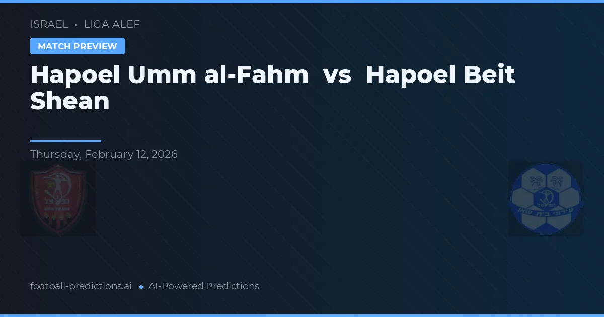 Hapoel Umm al-Fahm vs Hapoel Beit Še'an — předpověď a náhled zápasu