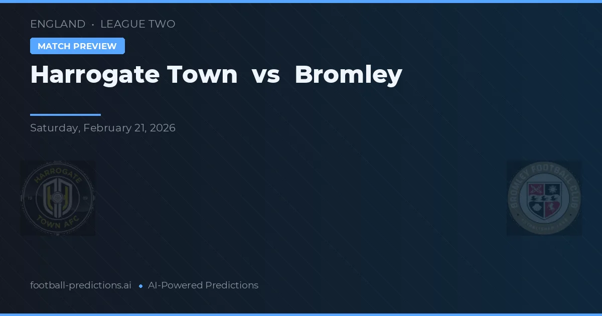 Harrogate Town vs Bromley — předpověď a náhled zápasu