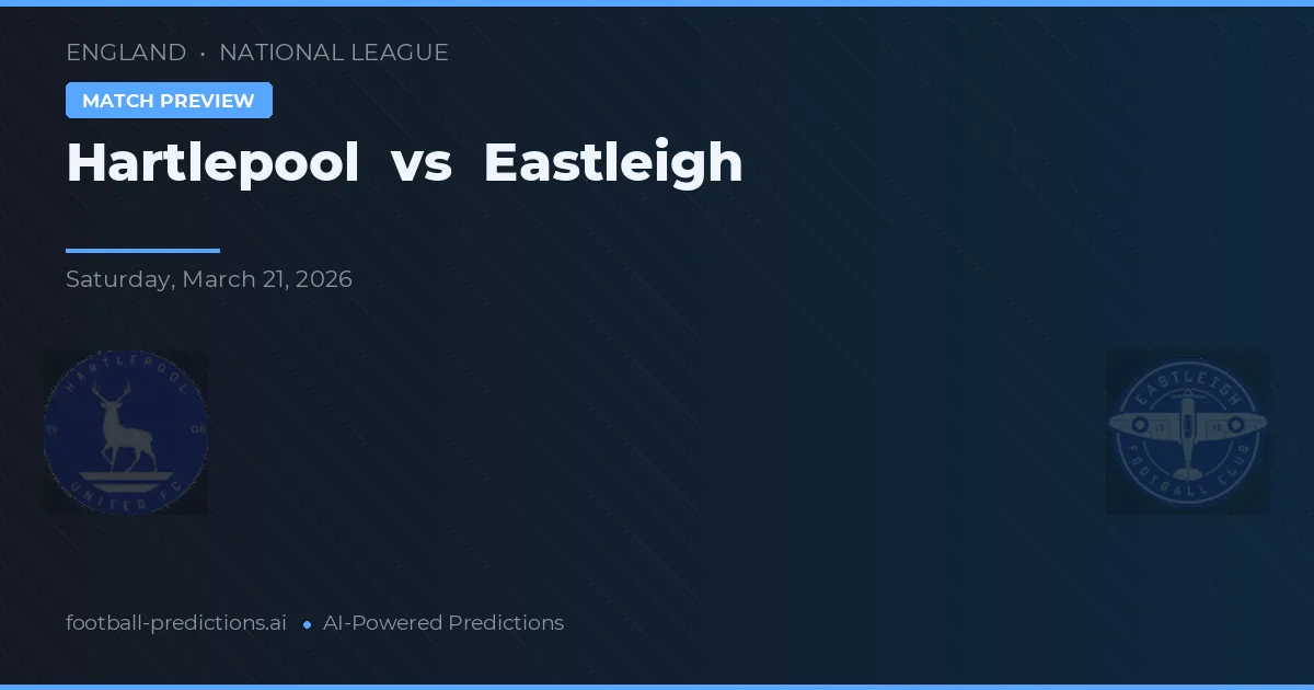 Hartlepool vs Eastleigh — předpověď a náhled zápasu