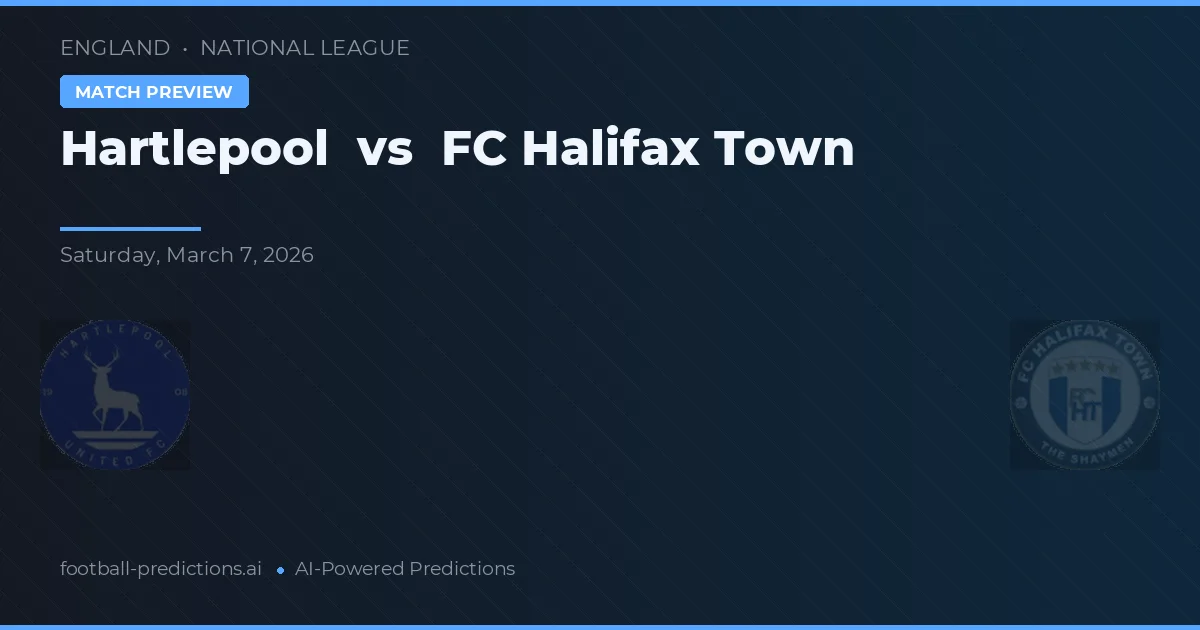 Hartlepool vs FC Halifax Town — předpověď a náhled zápasu