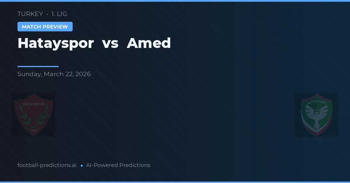 Hatayspor vs Amed — předpověď a náhled zápasu
