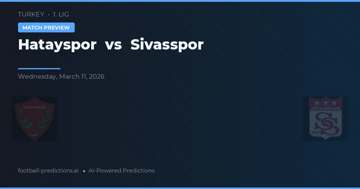 Hatayspor vs Sivasspor — předpověď a náhled zápasu