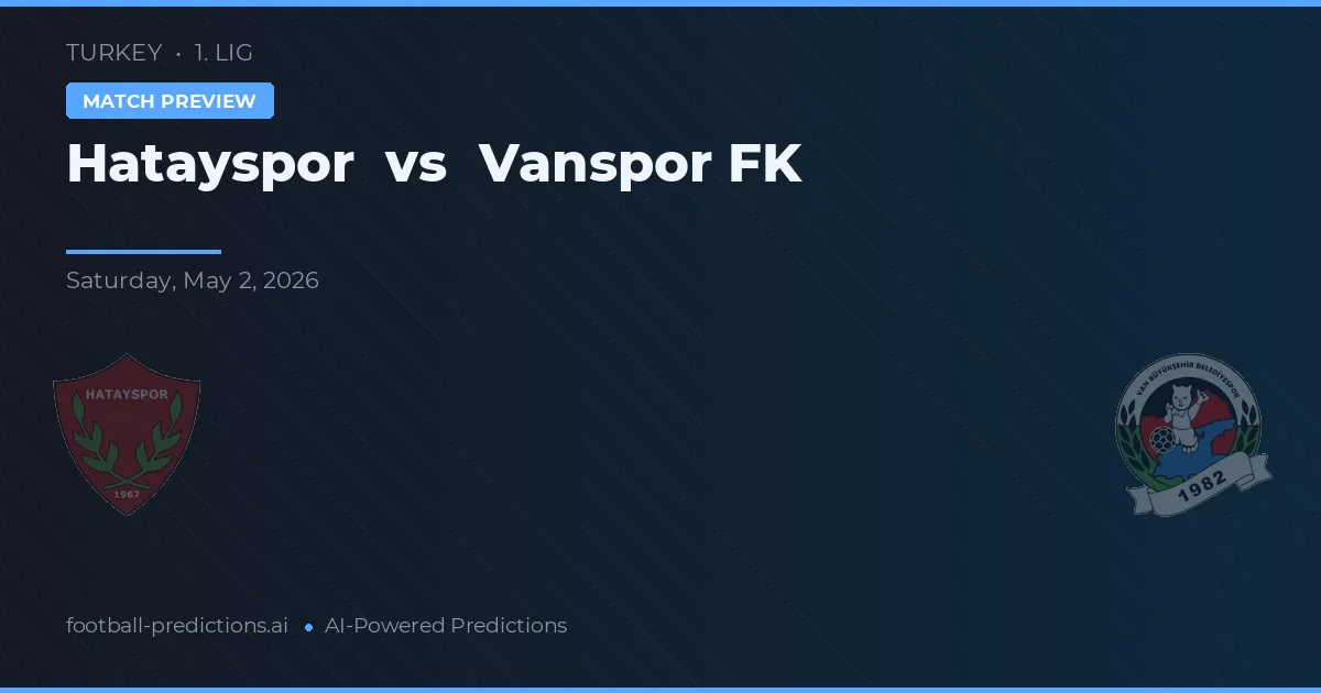 Hatayspor vs Vanspor FK — předpověď a náhled zápasu